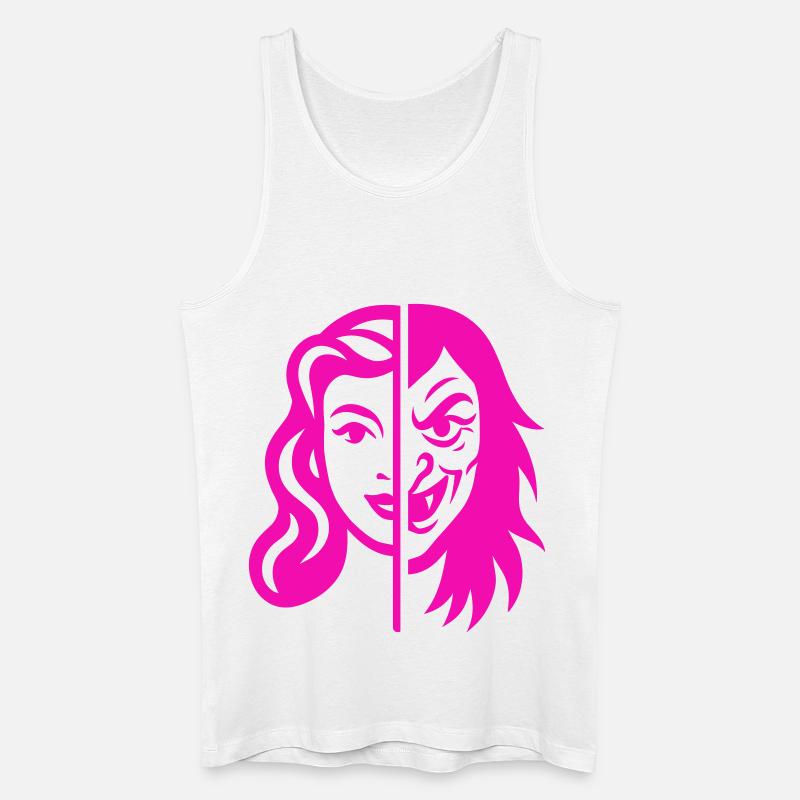 Split Face Kontrast - Männer Bio Tank Top - Weiß