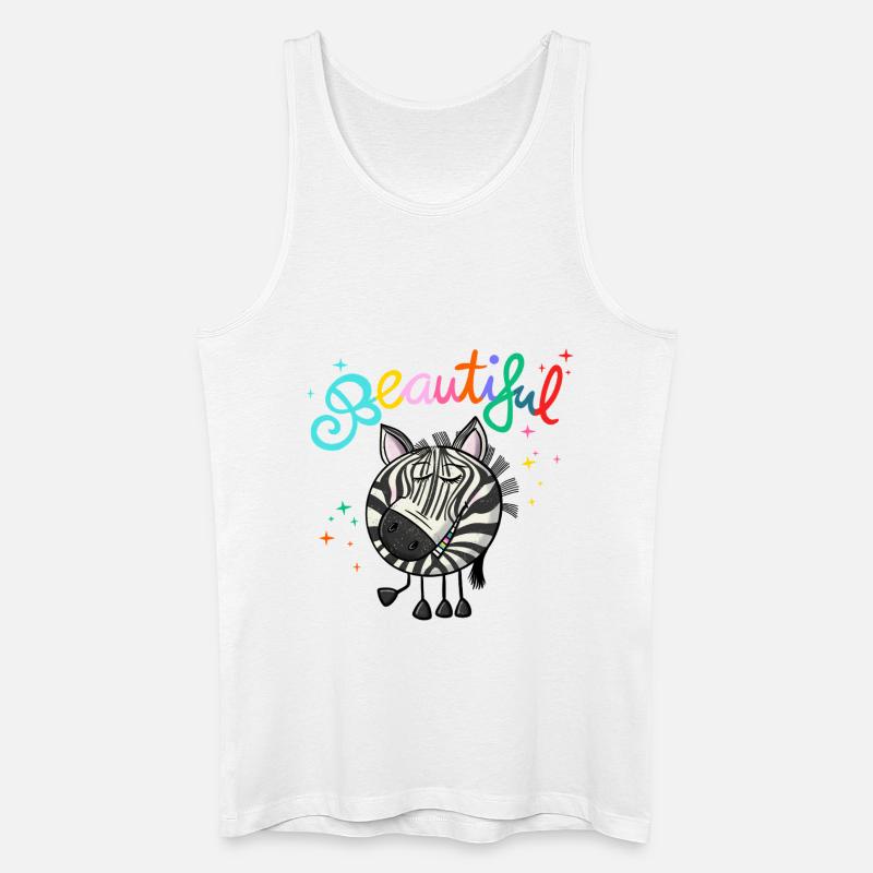 Zebra Beautiful - Männer Bio Tank Top - Weiß