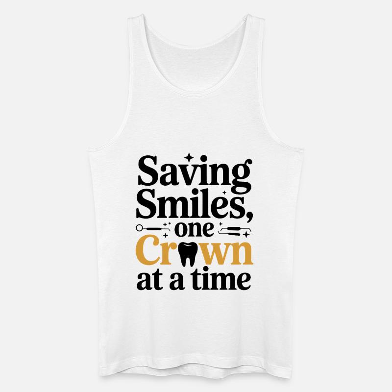 Dental Lab Technician Crown Maker Design  - Men’s Organic Tank Top - white