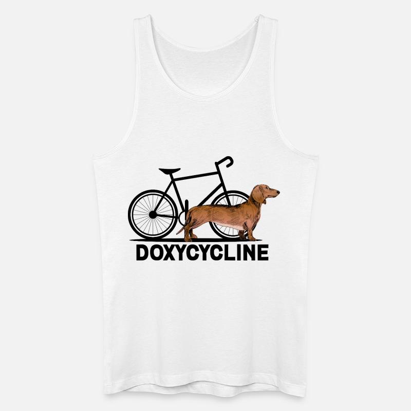 Doxycycline Grappige Teckel Cyclus - Männer Bio Tank Top - Weiß