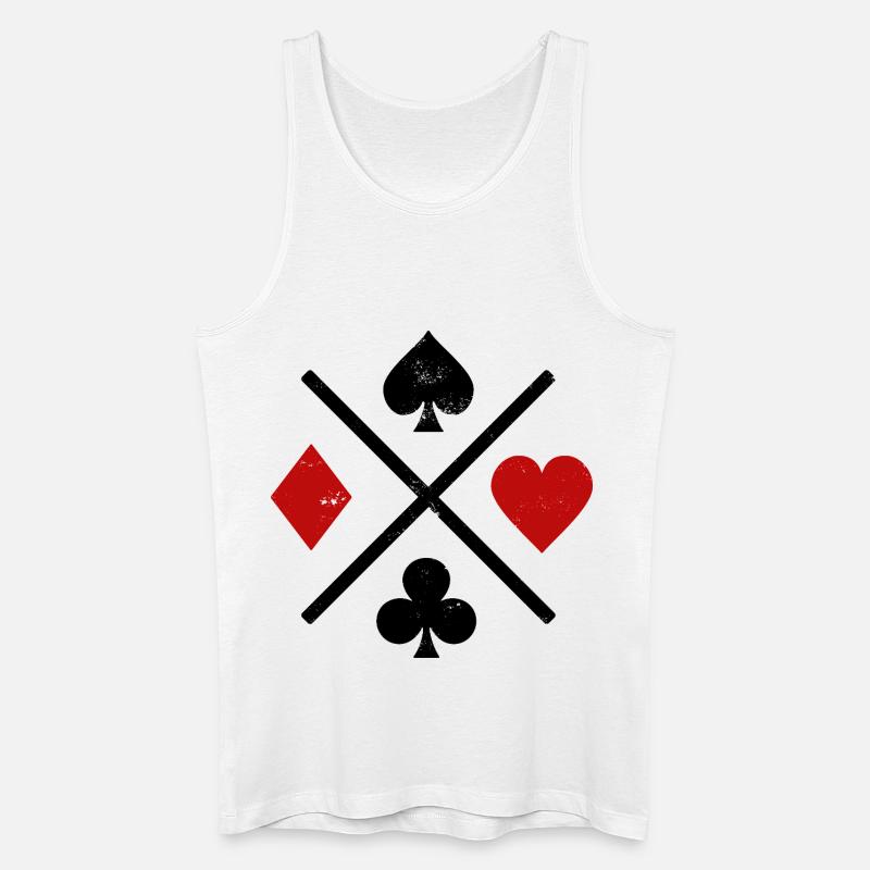 Spielkarten Kontrastdesign - Männer Bio Tank Top - Weiß