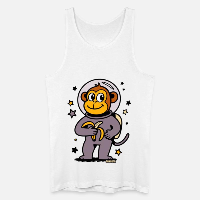 Raketen Affe Astronaut mit Banane - Männer Bio Tank Top - Weiß