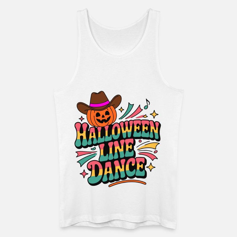 Halloween Line Dance Kürbis - Männer Bio Tank Top - Weiß