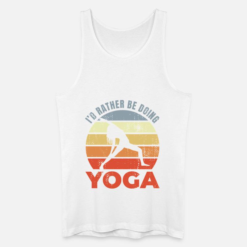 I'd Rather Be Doing Yoga - Männer Bio Tank Top - Weiß