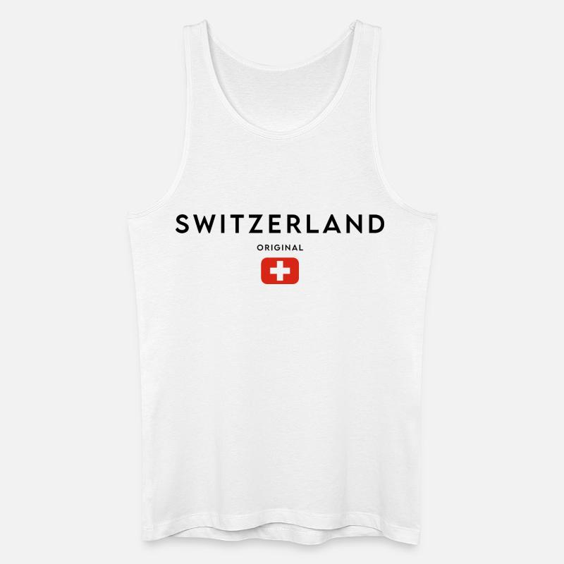 Schweizer Flagge, made in Switzerland - Männer Bio Tank Top - Weiß