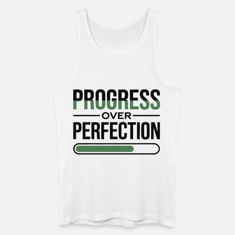 Fortschritt über Perfektion - Männer Bio Tank Top - Weiß