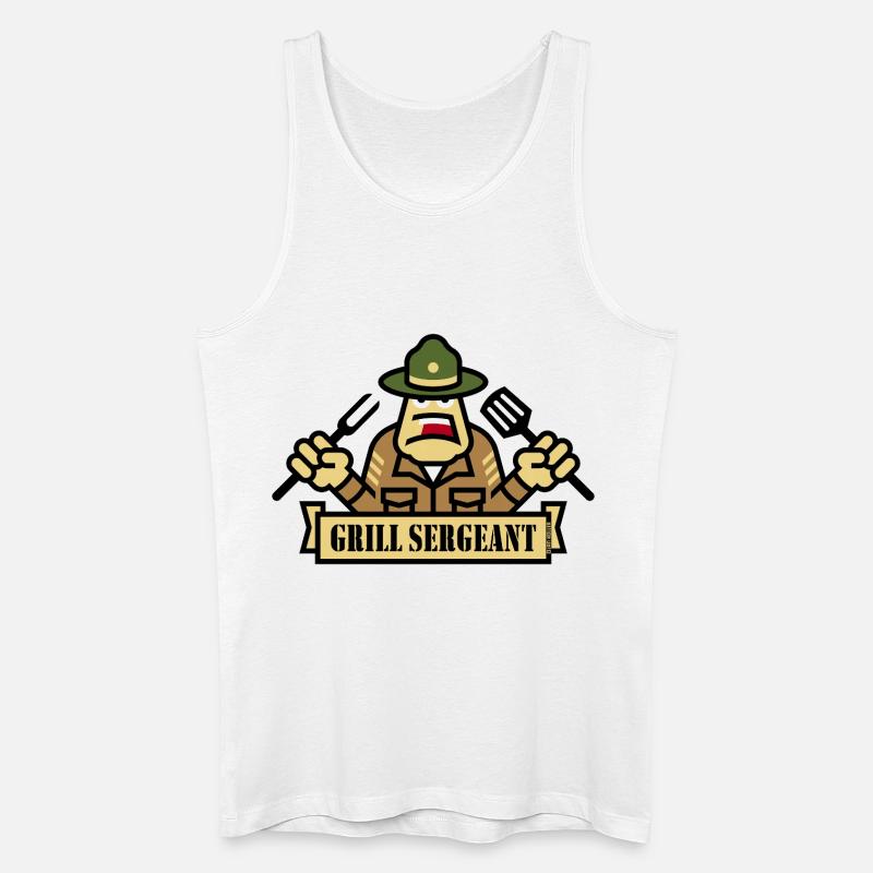 Grill Sergeant (Grillen / BBQ / Barbecue) - Männer Bio Tank Top - Weiß