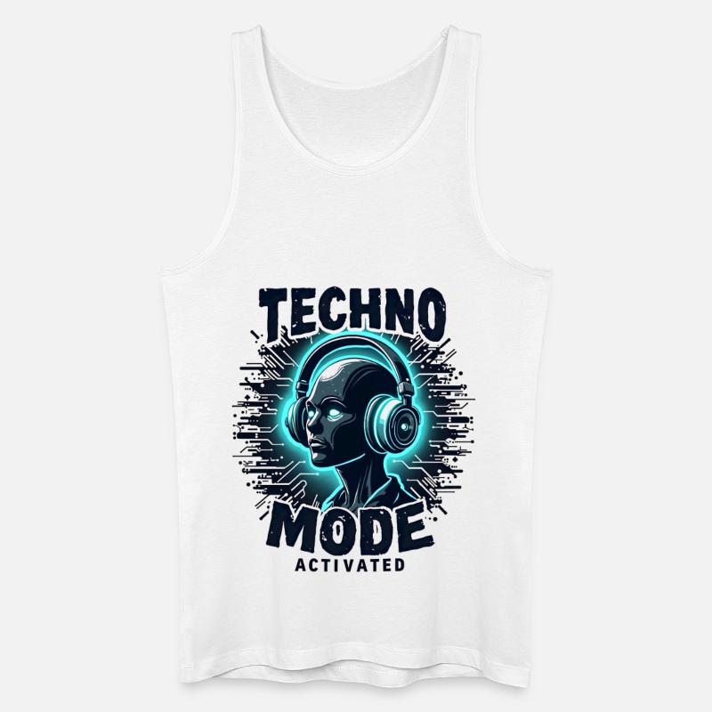 Techno Mode Activated – Rave Musik - Männer Bio Tank Top - Weiß