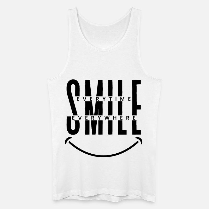 Smile Everytime, Everywhere  - Männer Bio Tank Top - Weiß
