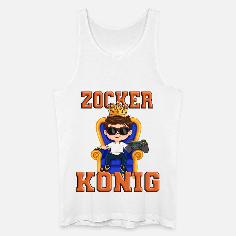 zocker könig gamen - Männer Bio Tank Top - Weiß