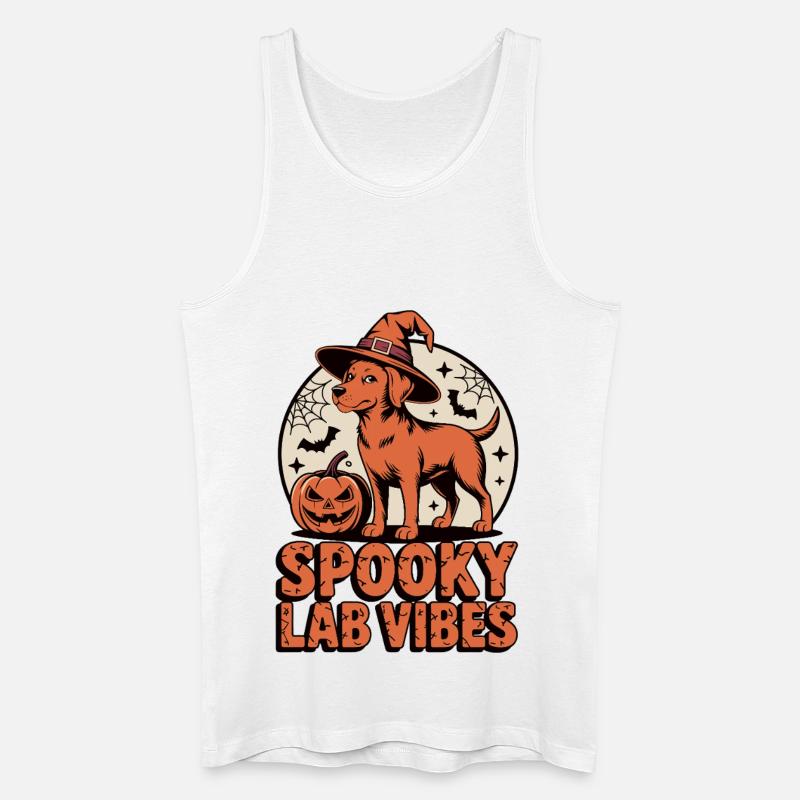 Spukiger Foxred Labrador Halloween - Männer Bio Tank Top - Weiß
