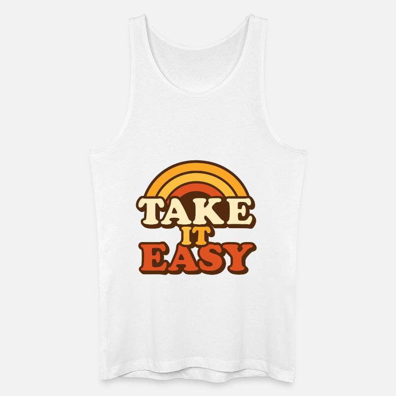 Take It Easy Retro Design - Männer Bio Tank Top - Weiß