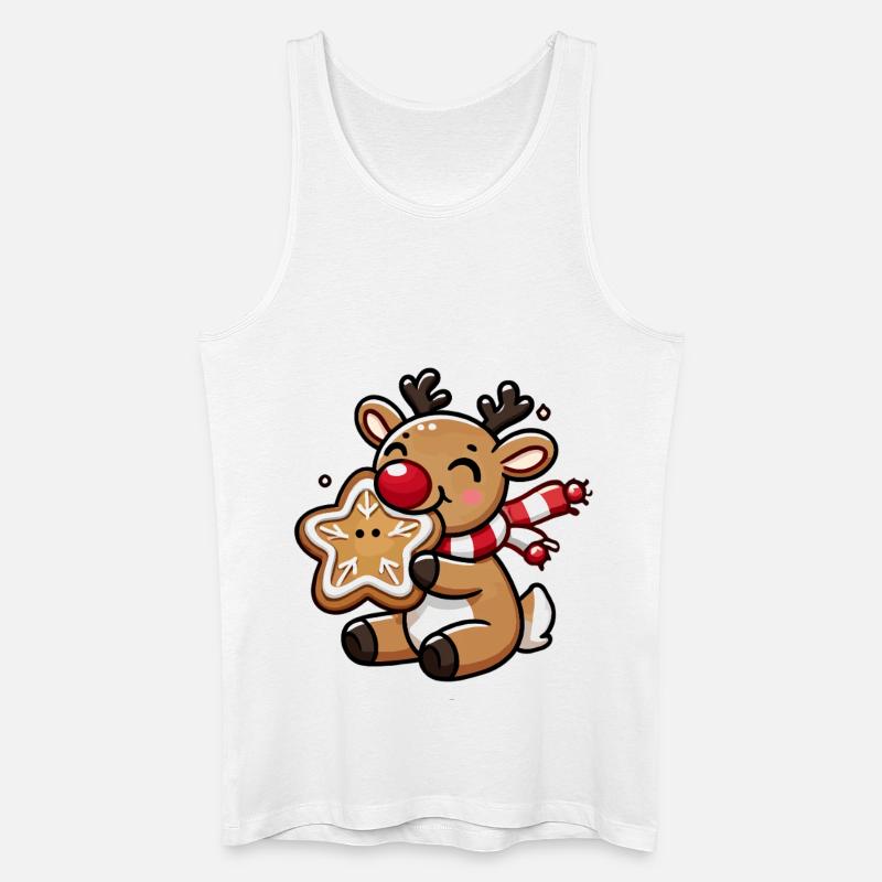 Rentier mit Plätzchen Freude - Männer Bio Tank Top - Weiß