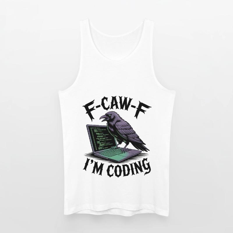 RabenCoder: Code Raven on the laptop Men’s Organic Tank Top