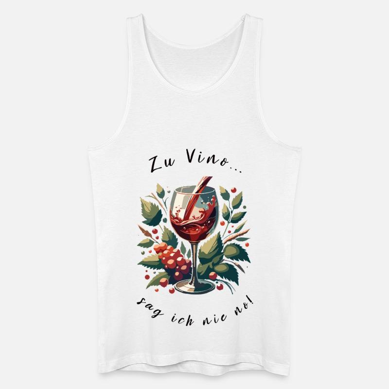 Weinglas mit Trauben Kunstmotiv - Männer Bio Tank Top - Weiß