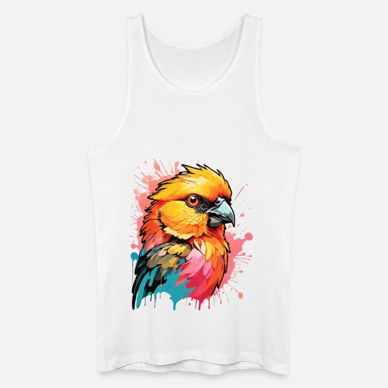 Feuriger Papagei Farbenkunst - Männer Bio Tank Top - Weiß