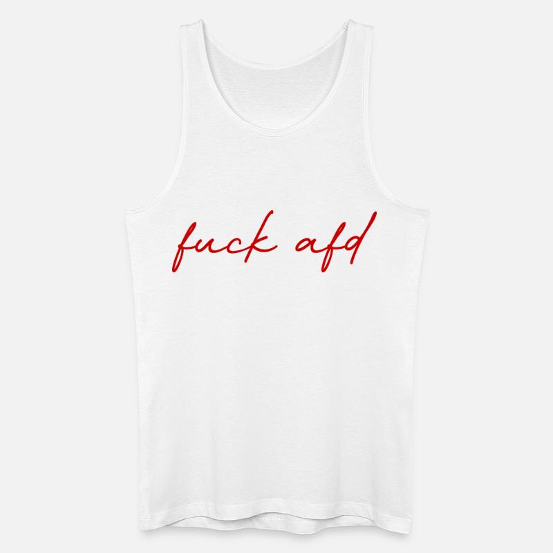 Protest Schriftzug Gegen AfD   - Männer Bio Tank Top - Weiß