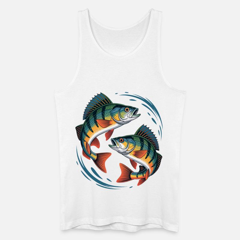 Zwei springende Barsche - Männer Bio Tank Top - Weiß
