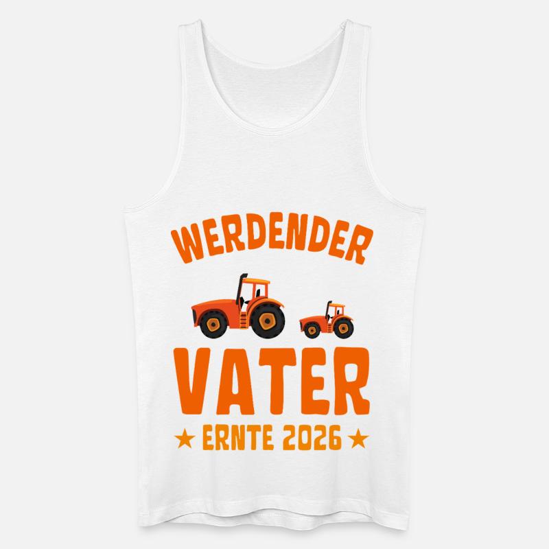 Werdender VATER Ernte 2026 Traktor - Männer Bio Tank Top - Weiß