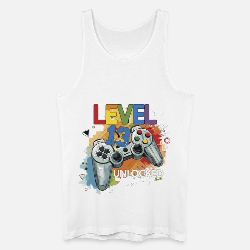Level 13 Freigeschaltet Controller Graffiti Geburt - Männer Bio Tank Top - Weiß