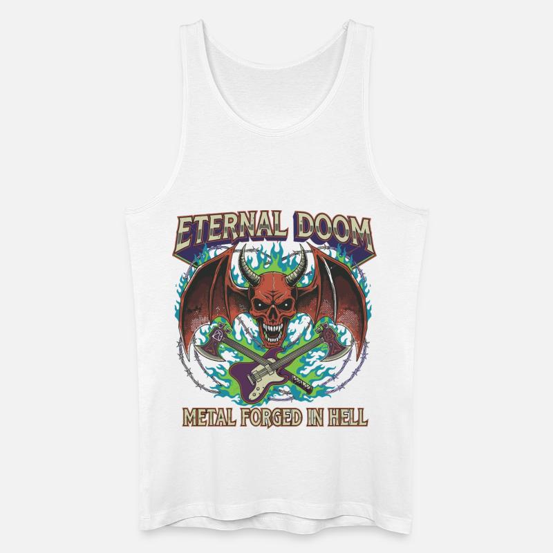 Eternal Doom Höllenmetall Artwork - Männer Bio Tank Top - Weiß