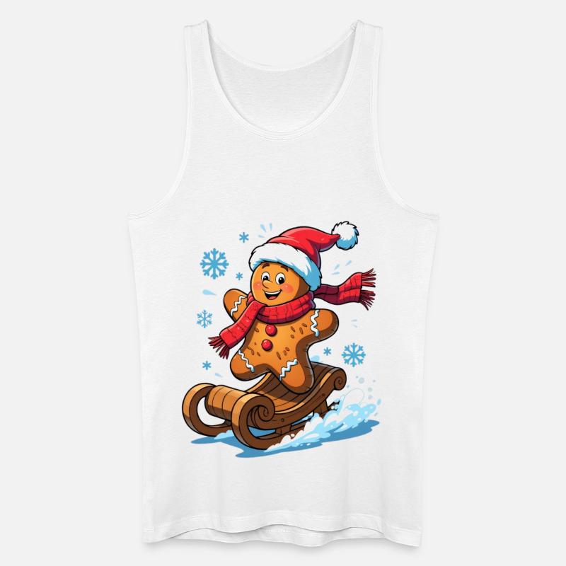 Lebkuchenmann auf dem Schlitten - Männer Bio Tank Top - Weiß