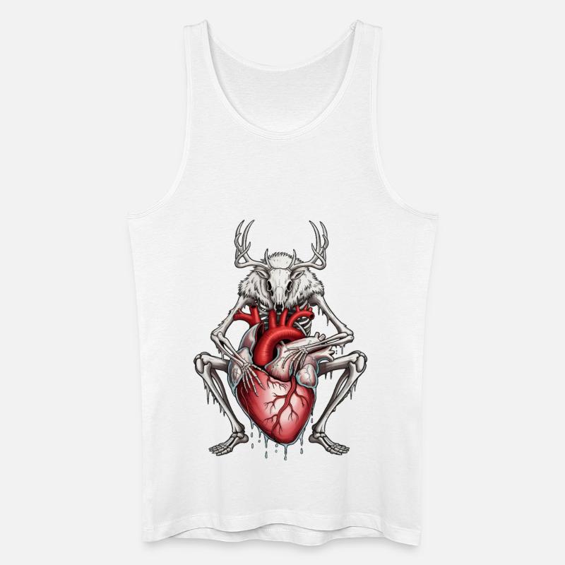 Anatomischer Hirsch mit blutendem Herz - Männer Bio Tank Top - Weiß