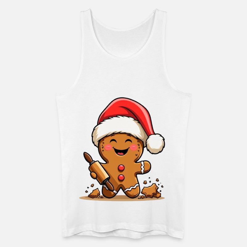 Weihnachts Gingerbread mit Zuckerguss - Männer Bio Tank Top - Weiß