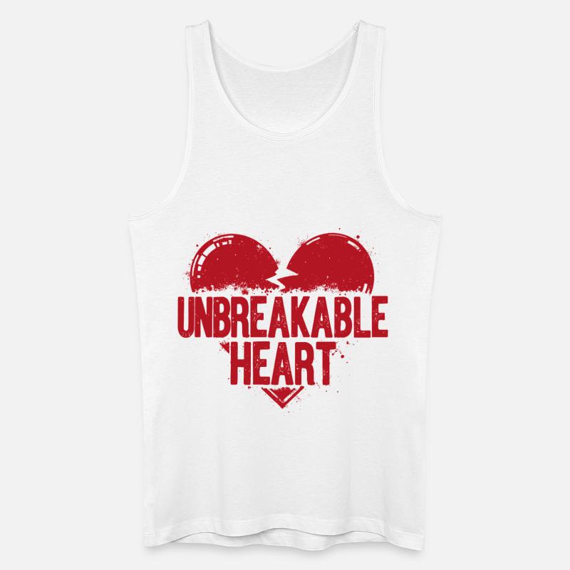 Unbreakable Heart Statement - Männer Bio Tank Top - Weiß