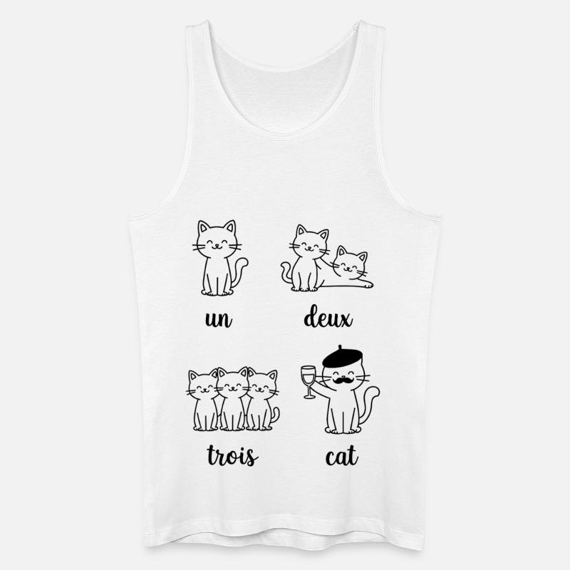Cat Group Pun Pattern - Men’s Organic Tank Top - white