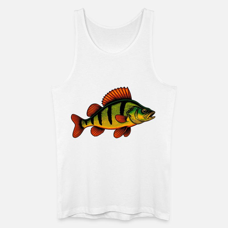 Barsch Flussbarsch Barschangeln Barsche Barsch - Männer Bio Tank Top - Weiß