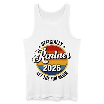 Rentner 2026 Retro Patch Frührente Abschlußparty - Männer Bio Tank Top - Weiß - Vorne