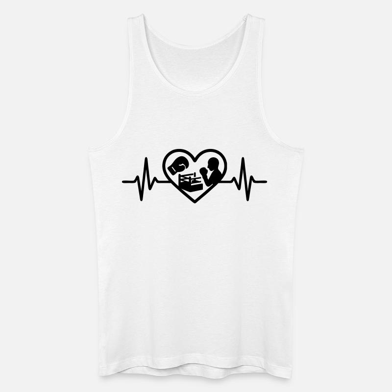 Boxen Herz Handschuh Ring Silhouette - Männer Bio Tank Top - Weiß