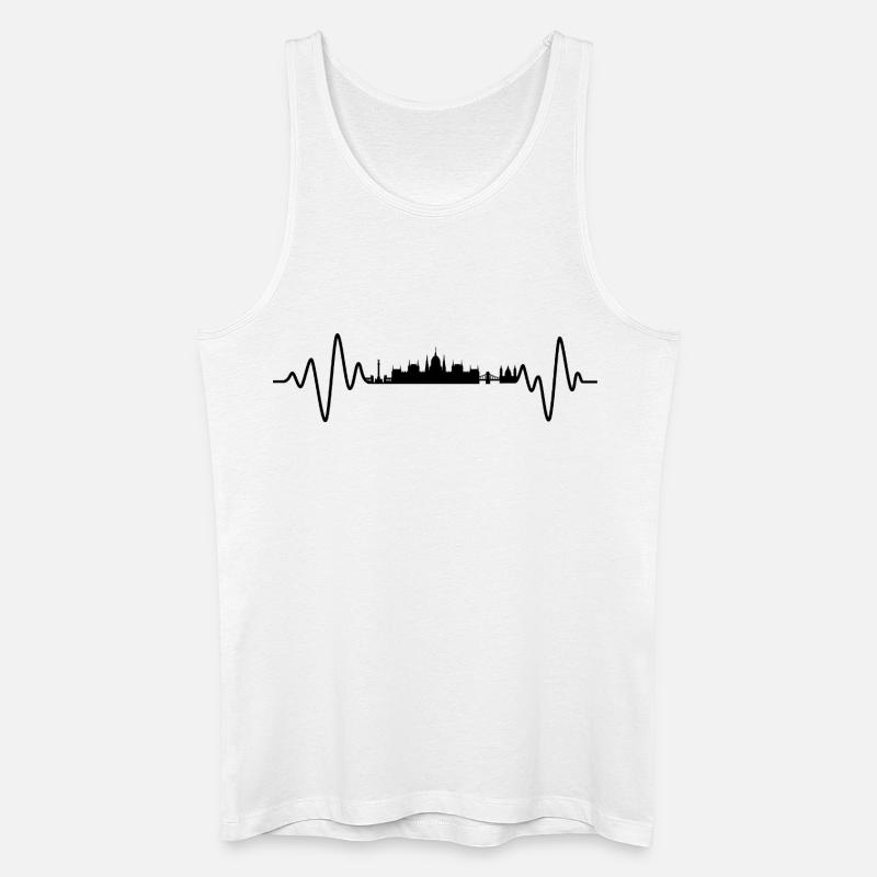 Budapest Herzschlag Skyline - Männer Bio Tank Top - Weiß