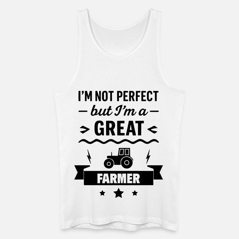 Super Landwirt Bauer Traktor - Männer Bio Tank Top - Weiß