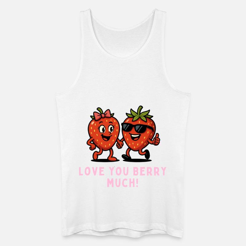Berry Duo Erdbeeren Obst Früchte Karikatur  - Männer Bio Tank Top - Weiß
