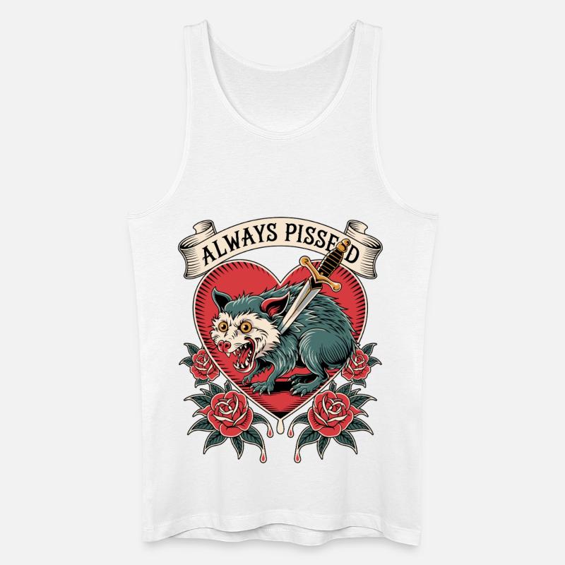 Wütender Wolf Herz Tattoo Stil - Männer Bio Tank Top - Weiß