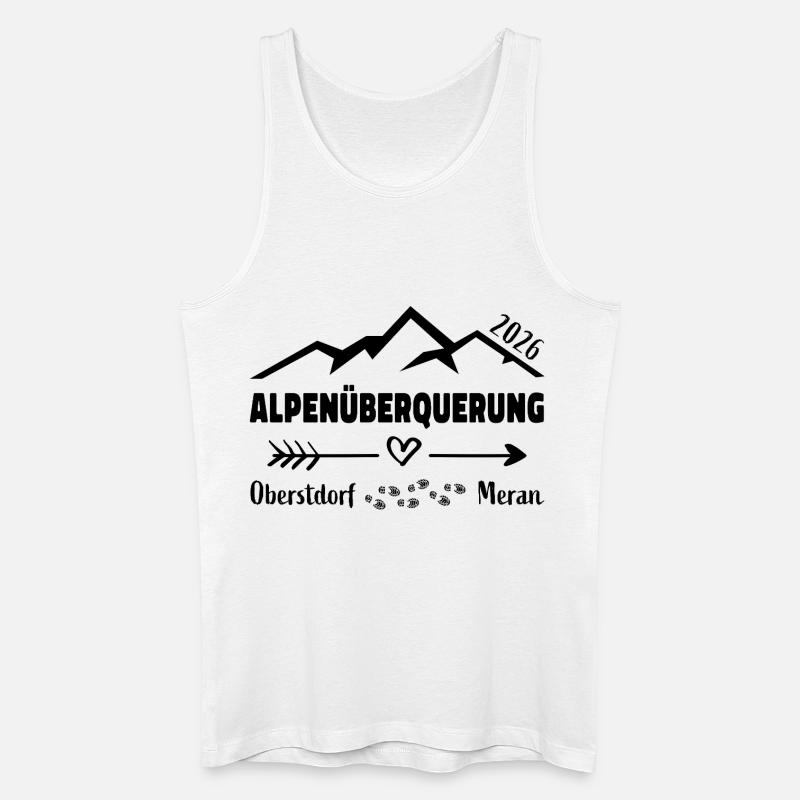Alpenüberquerung E5 2026 Oberstdorf Meran - Männer Bio Tank Top - Weiß