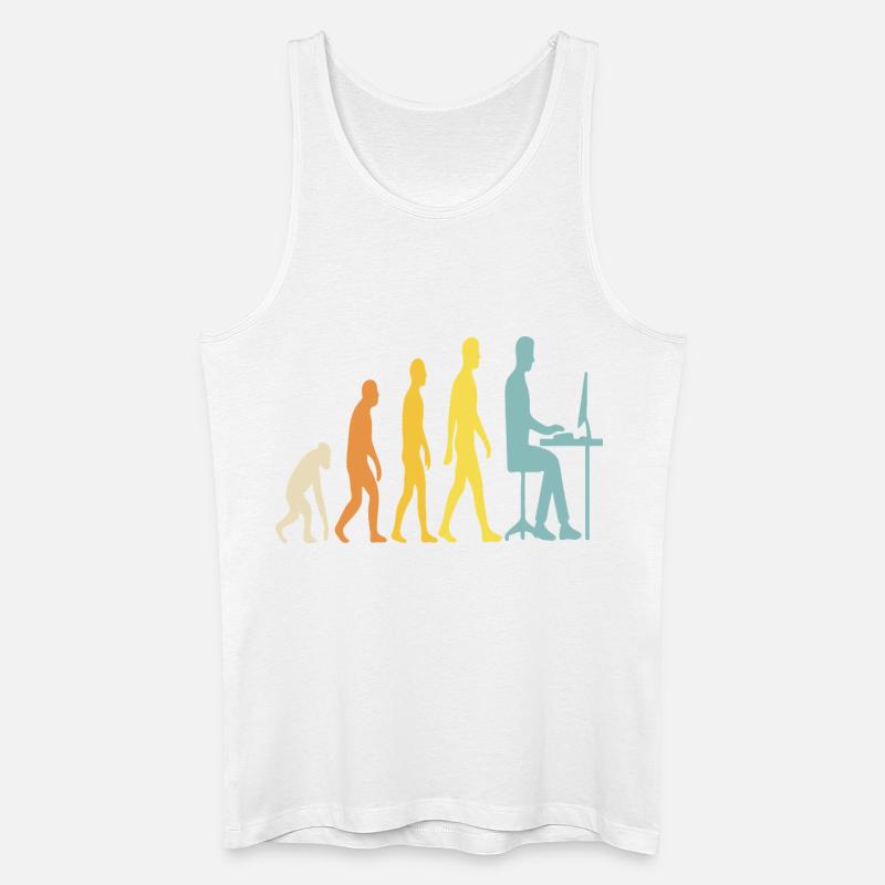 Technische Evolution am Schreibtisch - Männer Bio Tank Top - Weiß