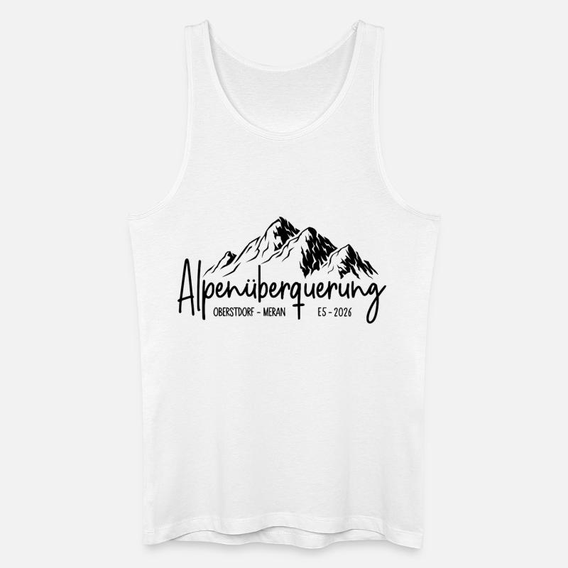 Alpenüberquerung E5 2026 / Oberstdorf - Meran - Männer Bio Tank Top - Weiß