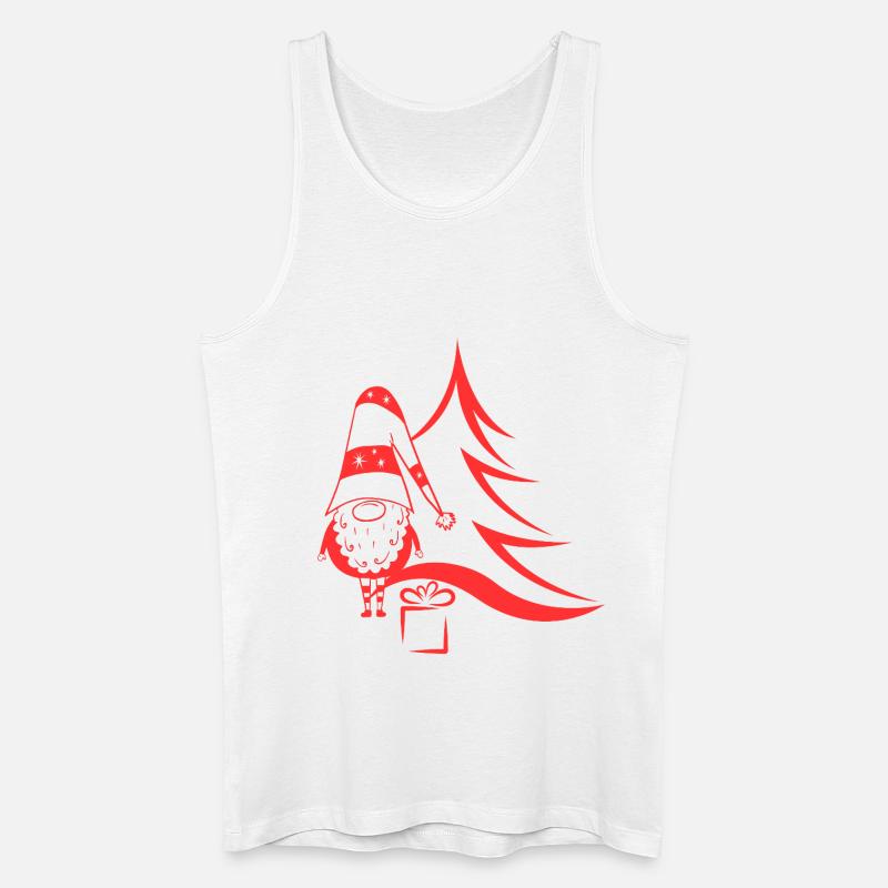 Weihnachtswichtel rot - Männer Bio Tank Top - Weiß