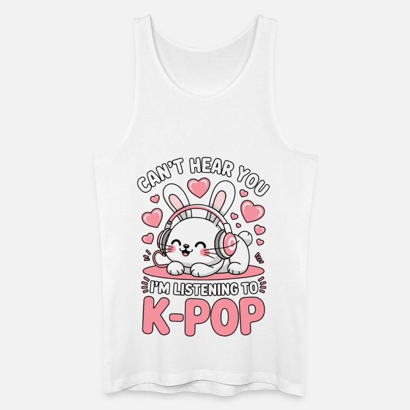 K-Pop Bunny mit Kopfhörern - Männer Bio Tank Top - Weiß