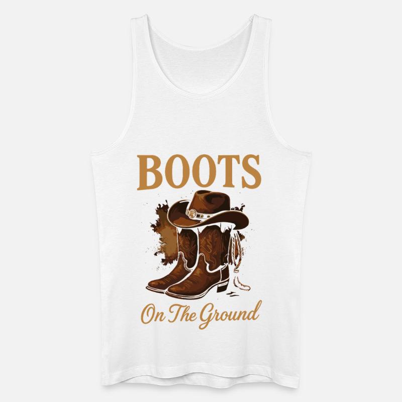 Boots On The Ground Cowboy Style - Männer Bio Tank Top - Weiß