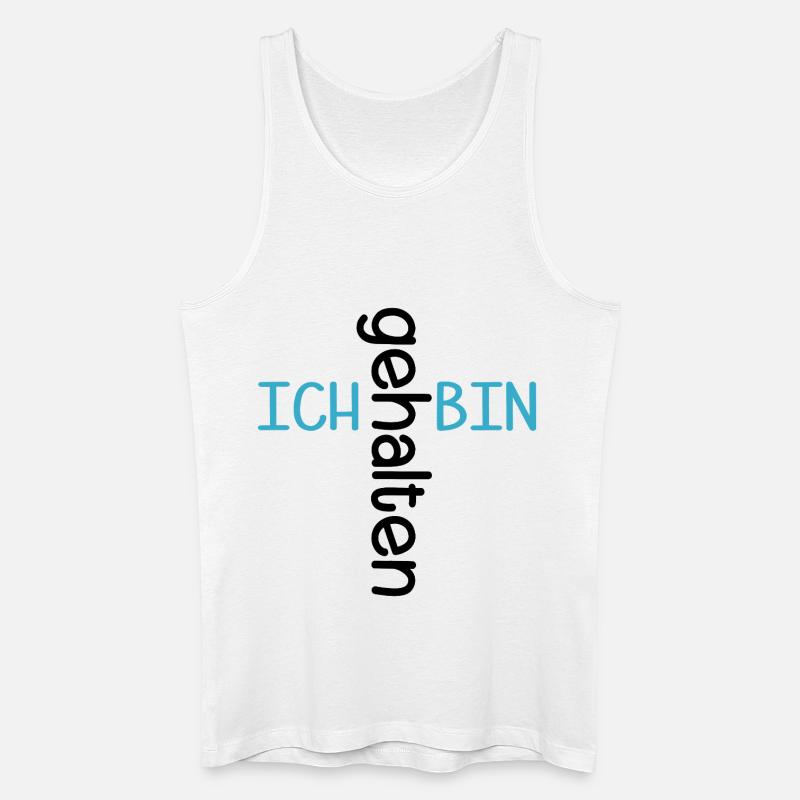 ICH BIN GEHALTEN VERTRAUEN KIRCHE - Männer Bio Tank Top - Weiß