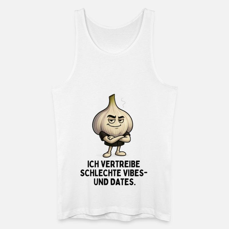 Knoblauch Vibes Gegen Schlechte Dates - Männer Bio Tank Top - Weiß