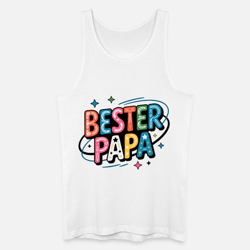 Bester Papa – Bunt und Verspielt - Männer Bio Tank Top - Weiß