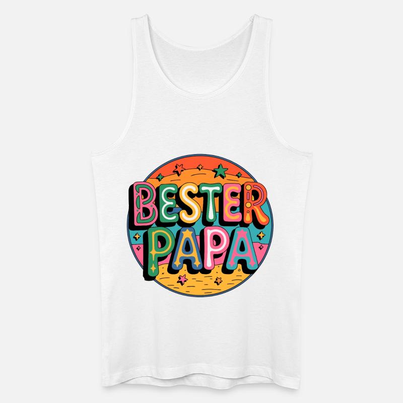 Bester Papa Farbexplosion - Männer Bio Tank Top - Weiß