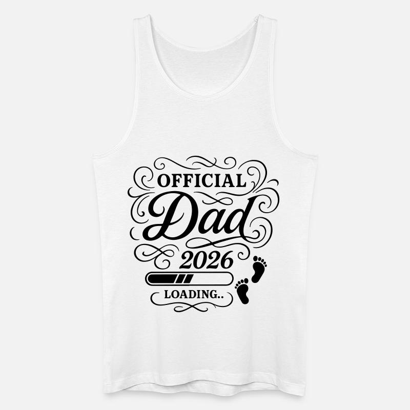 Dad 2026 Papa Loading Vaterschaft - Männer Bio Tank Top - Weiß