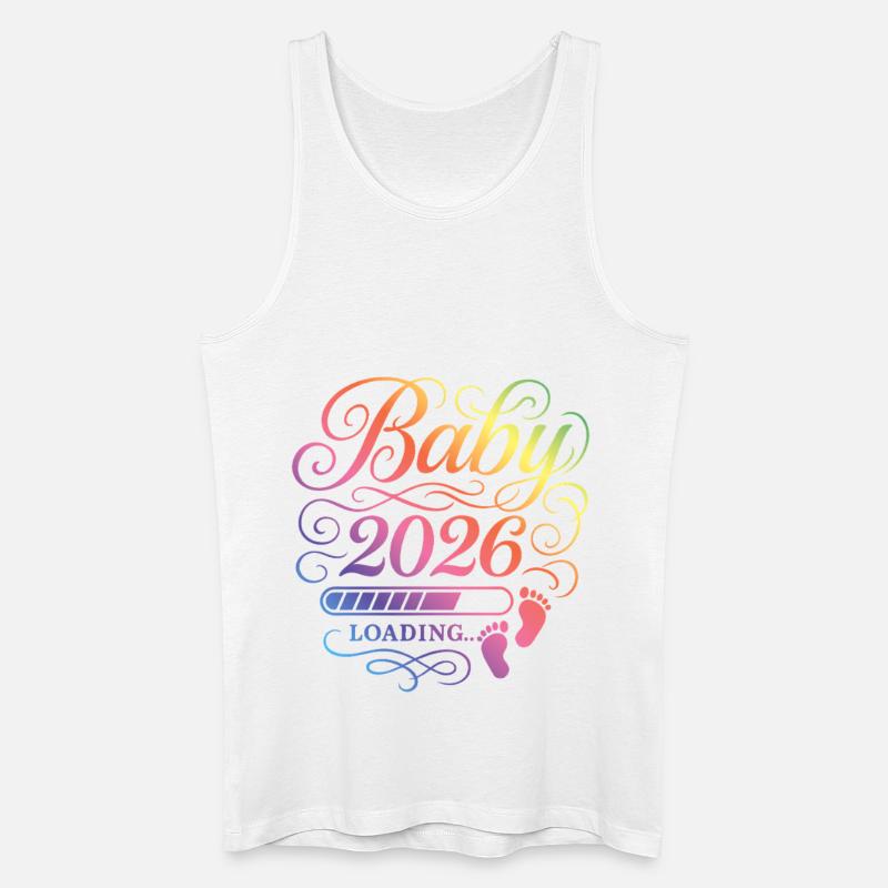 Baby 2026 Loading Schwangerschaft - Männer Bio Tank Top - Weiß