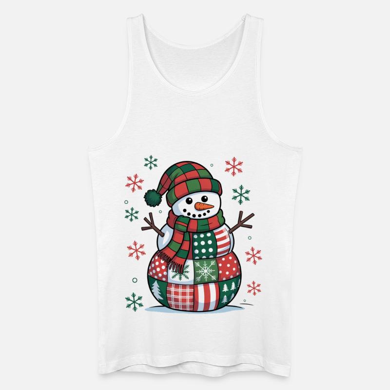 Snowman Patchwork - Men’s Organic Tank Top - white